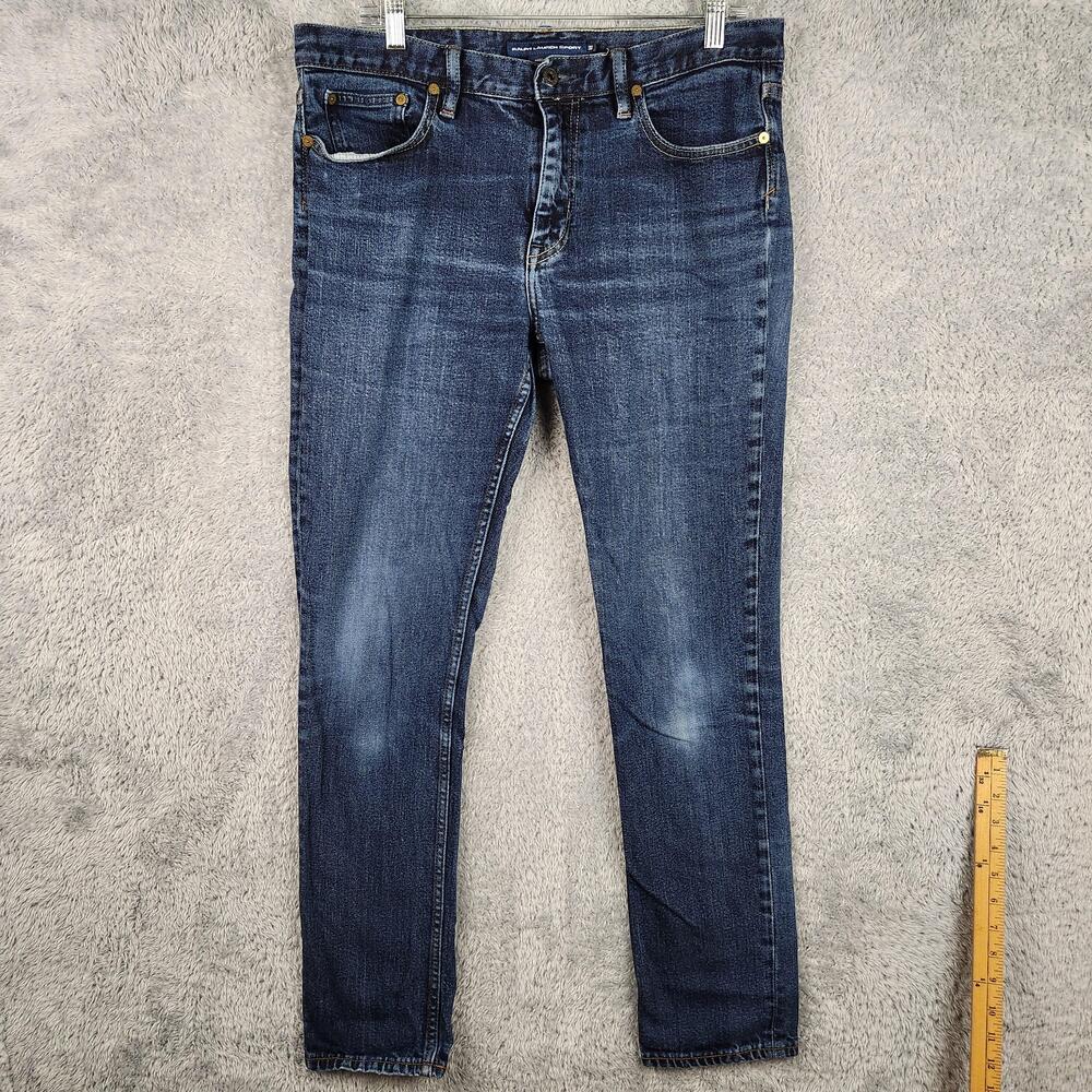 Ralph Lauren Sport Thompson 650 Jeans Mens 32x30 Blue Slim Skinny Stretch Dark